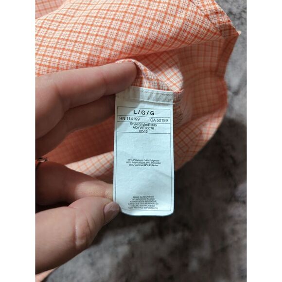 Quiksilver Short Sleeve Button Up Shirt Men's Size Large Orange - Picture 5 of 13